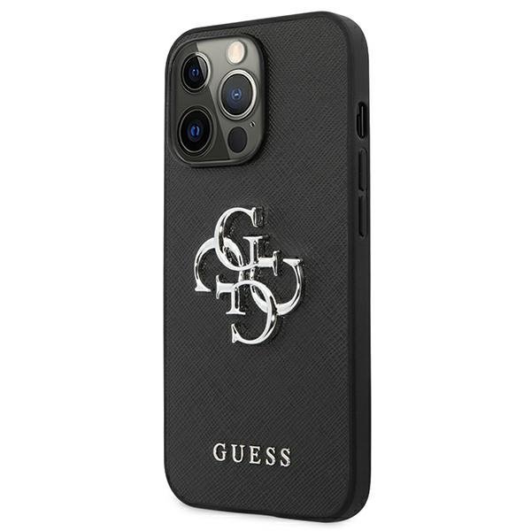 Guess GUHCP13LSA4GSBK iPhone 13 Pro/13 6,1&quot; czarny/black hardcase Saffiano 4G Metal Logo