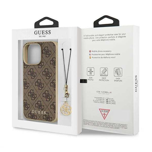 Guess GUHCP13XGF4GBR iPhone 13 Pro Max 6,7&quot; brązowy/brown hardcase 4G Charms Collection