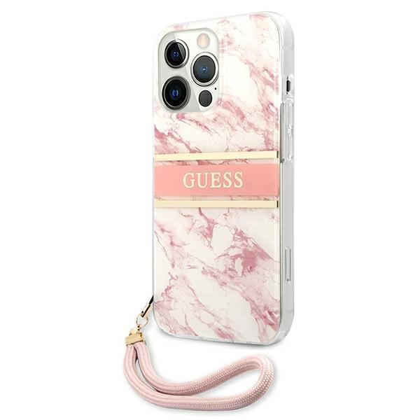 Guess GUHCP13XKMABPI iPhone 13 Pro Max6,7&quot; różowy/pink hardcase Marble Strap Collection