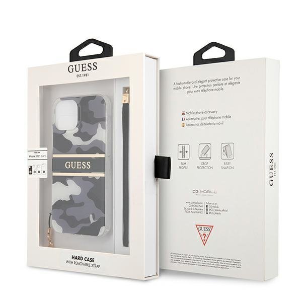 Guess GUHCP13SKCABBK iPhone 13 mini 5,4&quot; czarny/black hardcase Camo Strap Collection