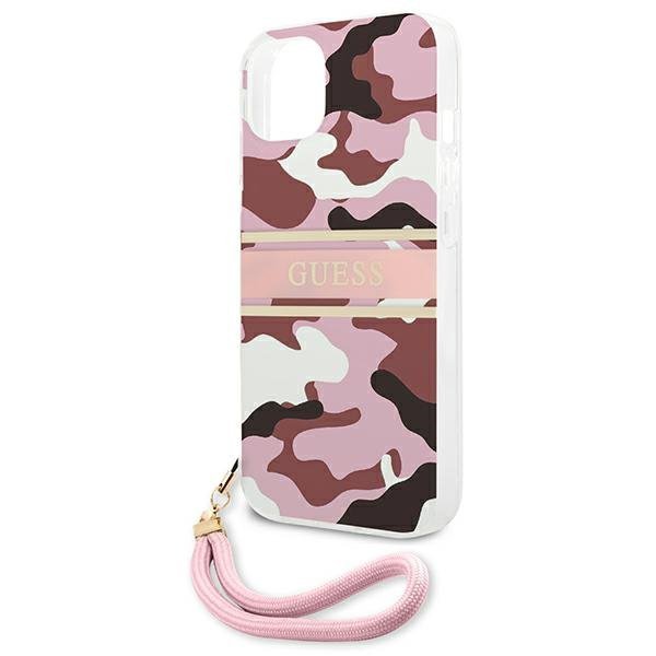 Guess GUHCP13SKCABPI iPhone 13 mini 5,4&quot; różowy/pink hardcase Camo Strap Collection
