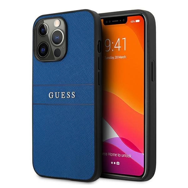 Guess GUHCP13LPSASBBL iPhone 13 Pro / 136,1&quot; niebieski/blue Saffiano Strap