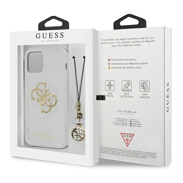Guess GUHCP13SKS4GGO iPhone 13 mini 5,4&quot; Transparent hardcase 4G Gold Charms Collection