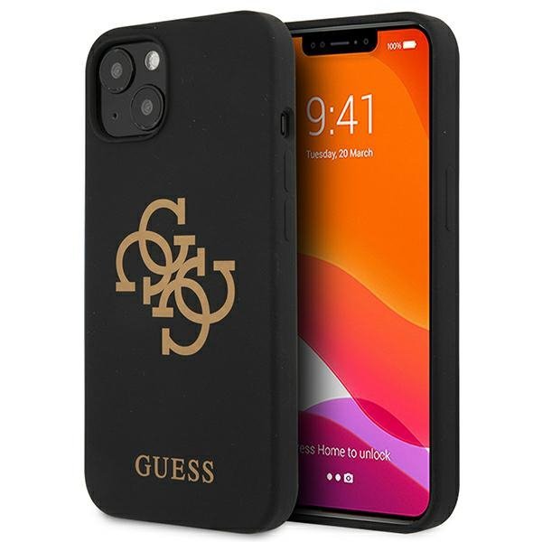 Guess GUHCP13SLS4GGBK iPhone 13 mini 5,4&quot; czarny/black hard case Silicone 4G Logo