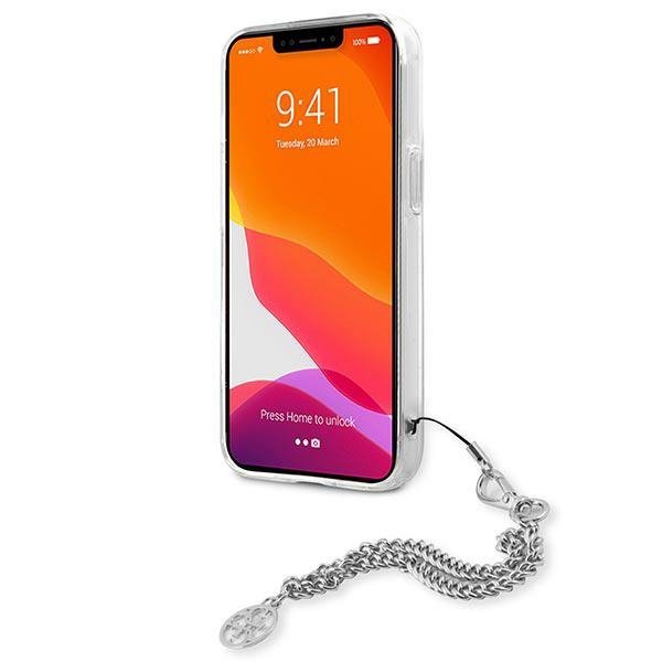 Guess GUHCP13SKSPESI iPhone 13 mini 5,4&quot; srebrny/silver hardcase Peony Chain Collection