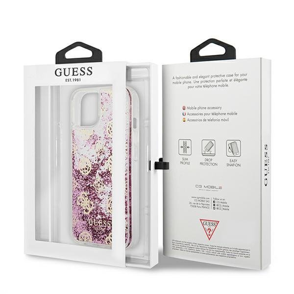 Guess GUHCP13SLGPEPI iPhone 13 mini 5,4&quot; różowy/pink hardcase Peony Liquid Glitter