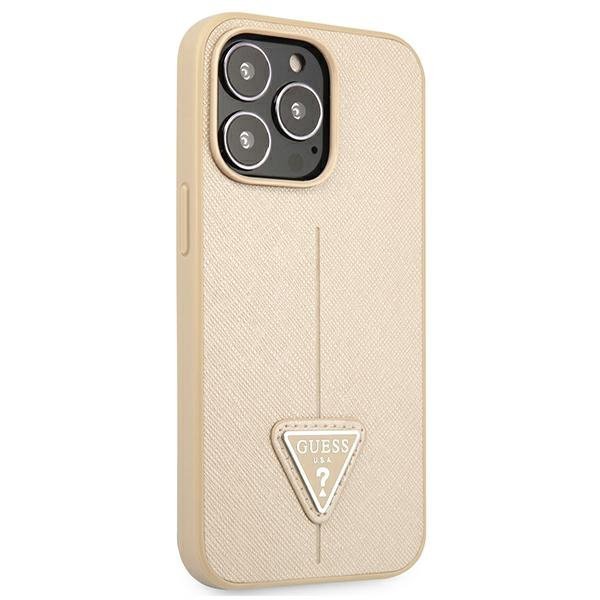 Guess GUHCP13LPSATLE iPhone 13 Pro/ 13 6,1&quot; beżowy/beige hardcase SaffianoTriangle Logo
