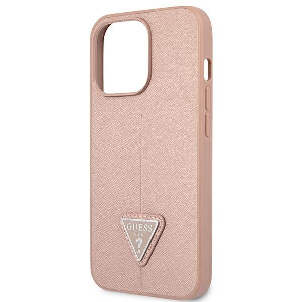 Guess GUHCP13LPSATLP iPhone 13 Pro/ 13 6,1&quot; różowy/pink hardcase SaffianoTriangle Logo