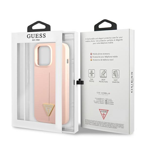 Guess GUHCP13XSLTGP iPhone 13 Pro Max 6,7&quot; różowy/pink hardcase Silicone Triangle
