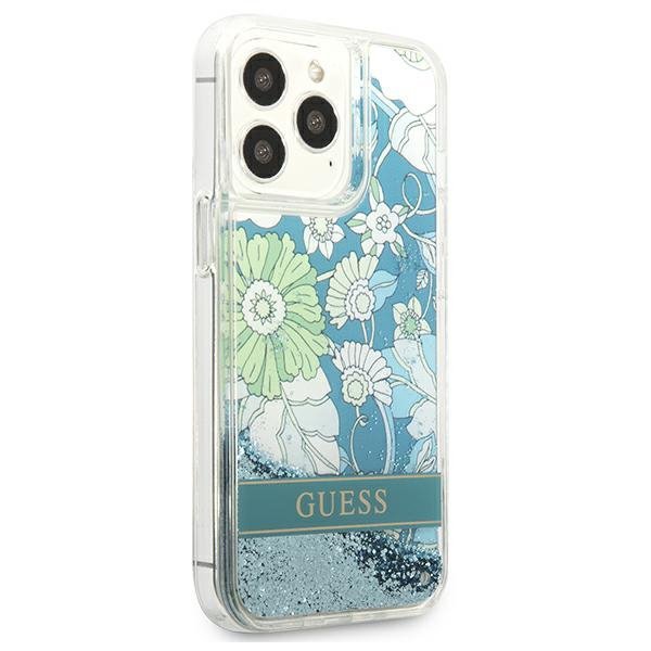 Guess GUHCP13LLFLSN iPhone 13 Pro / 13 6,1&quot; zielony/green hardcase Flower Liquid Glitter