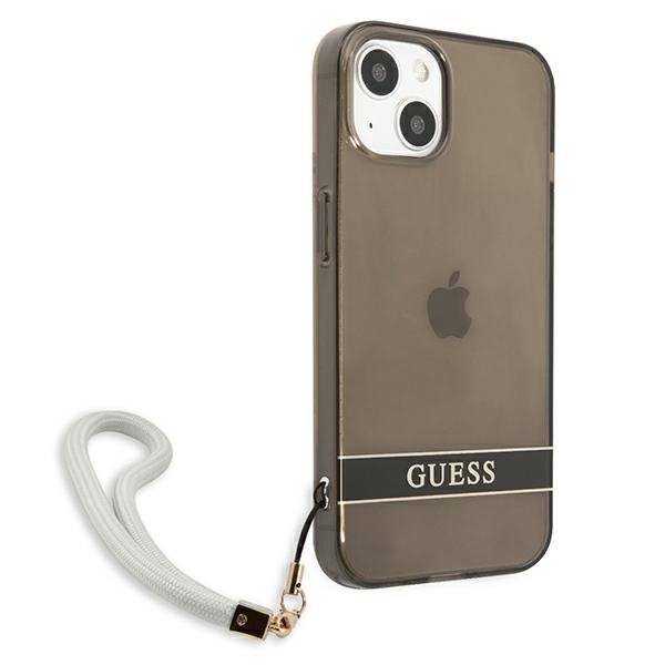 Guess GUHCP13SHTSGSK iPhone 13 mini 5,4&quot; czarny/black hardcase Translucent Strap