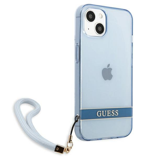 Guess GUHCP13SHTSGSB iPhone 13 mini 5,4&quot;niebieski/blue hardcase Translucent Stap