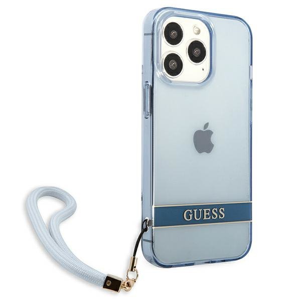 Guess GUHCP13LHTSGSB iPhone 13 Pro / 13 6,1&quot; niebieski/blue hardcase Translucent Stap