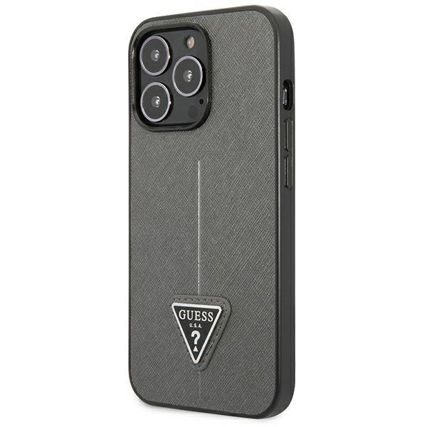 Guess GUHCP13LPSATLG iPhone 13 Pro / 13 6,1&quot; srebrny/silver hardcase SaffianoTriangle Logo
