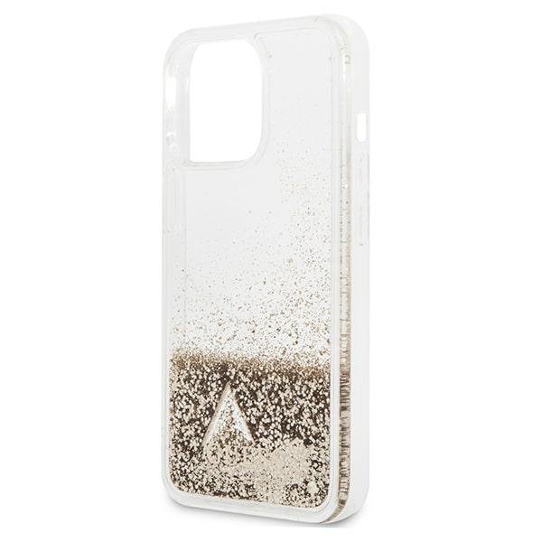 Guess GUOHCP14LGLHFLGO iPhone 14 Pro 6,1&quot; złoty/gold hardcase Glitter Charms