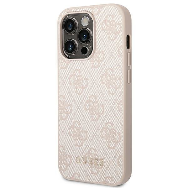 Guess GUHCP14LG4GFPI iPhone 14 Pro6,1&quot; różowy/pink hard case 4G Metal Gold Logo