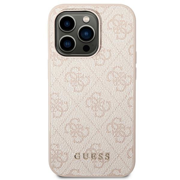 Guess GUHCP14LG4GFPI iPhone 14 Pro6,1&quot; różowy/pink hard case 4G Metal Gold Logo