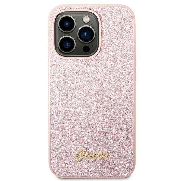 Guess GUHCP14XHGGSHP iPhone 14 Pro Max6,7&quot; różowy/pink hard case Glitter Script