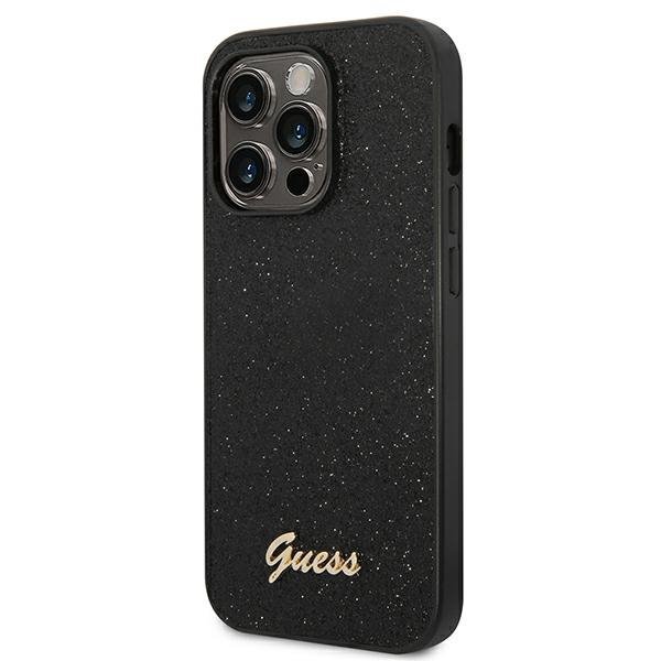 Guess GUHCP14LHGGSHK iPhone 14 Pro 6,1&quot; czarny/black hard case Glitter Script
