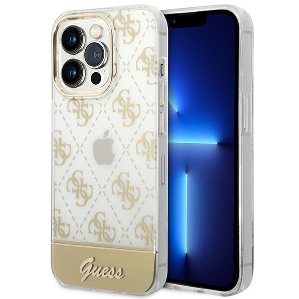 Guess GUHCP14LHG4MHG iPhone 14 Pro6,1&quot; złoty/gold hardcase 4G Pattern Script