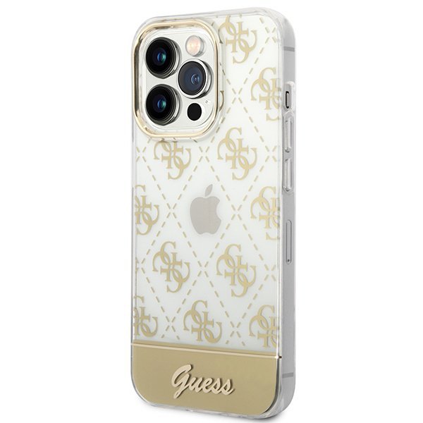 Guess GUHCP14LHG4MHG iPhone 14 Pro6,1&quot; złoty/gold hardcase 4G Pattern Script