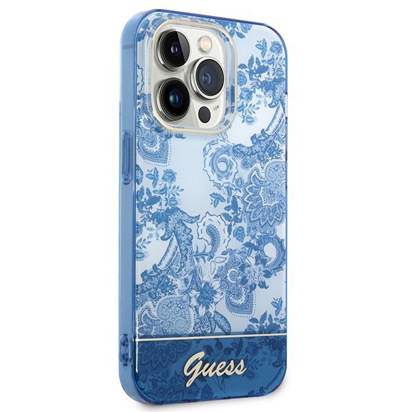 Guess GUHCP14LHGPLHB iPhone 14 Pro 6,1&quot; niebieski/blue hardcase Porcelain Collection