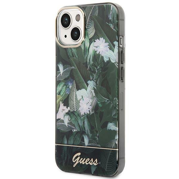 Guess GUHCP14SHGJGHA iPhone 14 / 15 / 13 6.1&quot; zielony/green hardcase Jungle Collection