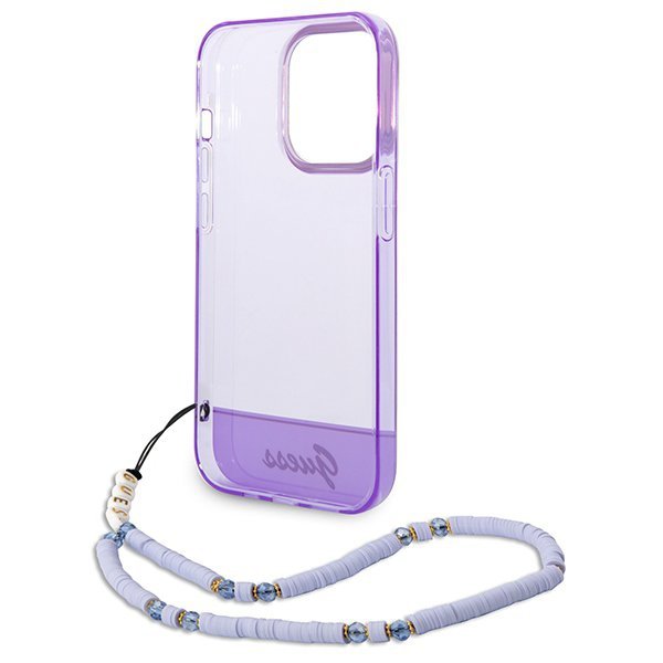 Guess GUHCP14XHGCOHU iPhone 14 Pro Max 6,7&quot; fioletowy/purple hardcase Translucent Pearl Strap