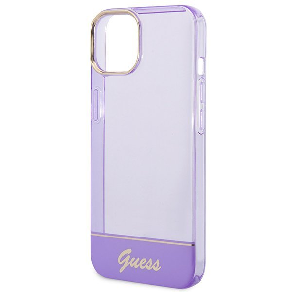 Guess GUHCP14SHGCOU iPhone 14 / 15 / 13 6.1&quot; fioletowy/purple hardcase Translucent