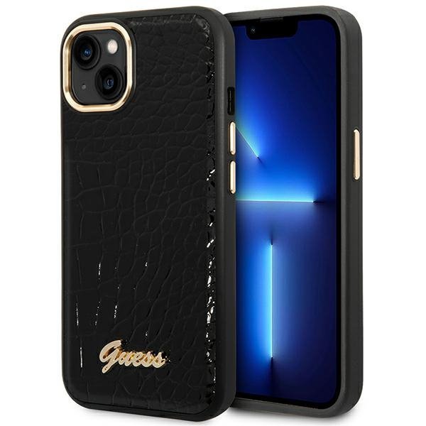 Guess GUHCP14MHGCRHK iPhone 14 Plus / 15 Plus 6.7&quot; czarny/black hardcase Croco Collection