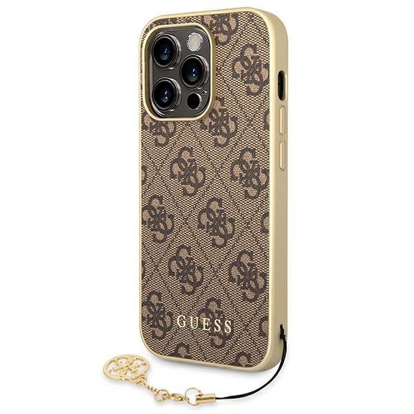 Guess GUHCP14LGF4GBR iPhone 14 Pro 6,1&quot; brązowy/brown hardcase 4G Charms Collection