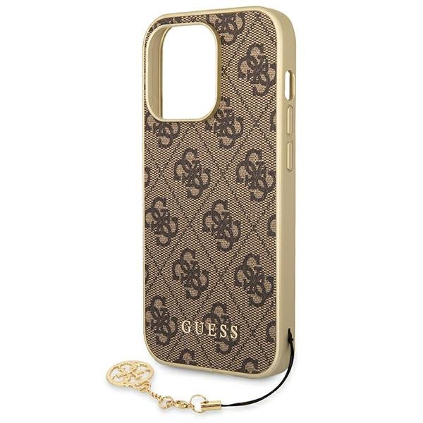 Guess GUHCP14LGF4GBR iPhone 14 Pro 6,1&quot; brązowy/brown hardcase 4G Charms Collection