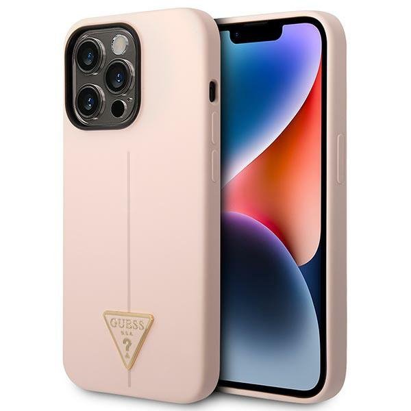 Guess GUHCP14LSLTGP iPhone 14 Pro 6,1&quot; różowy/pink hardcase Silicone Triangle