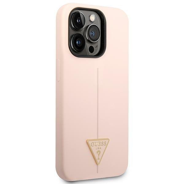 Guess GUHCP14XSLTGP iPhone 14 Pro Max 6,7&quot; różowy/pink hardcase Silicone Triangle