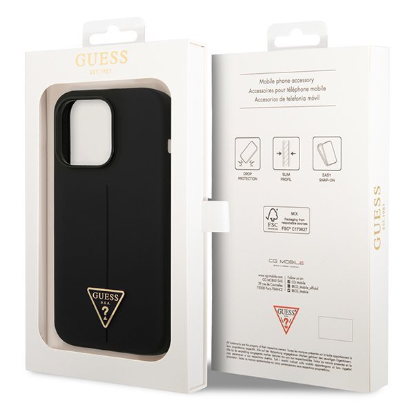 Guess GUHCP14XSLTGK iPhone 14 Pro Max6,7&quot; czarny/black hardcase Silicone Triangle