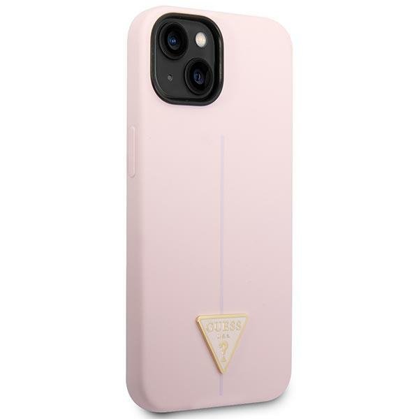 Guess GUHCP14SSLTGU iPhone 14 / 15 / 13 6.1&quot; fioletowy/purple hardcase Silicone Triangle