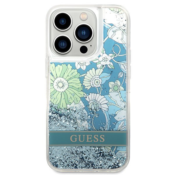 Guess GUHCP14XLFLSN iPhone 14 Pro Max 6,7&quot; zielony/green hardcase Flower Liquid Glitter