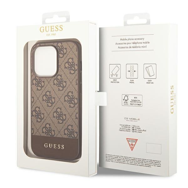 Guess GUHCP14XG4GLBR iPhone 14 Pro Max6,7&quot; brązowy/brown hard case 4G Stripe Collection