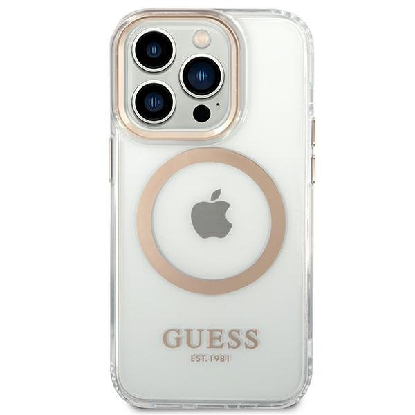 Guess GUHMP14XHTRMD iPhone 14 Pro Max6,7&quot; złoty/gold hard case Metal Outline Magsafe