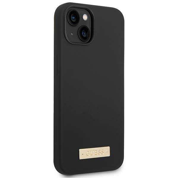 Guess GUHMP14MSBPLK iPhone 14 Plus / 15 Plus 6.7&quot; czarny/black hard case Silicone Logo Plate MagSafe