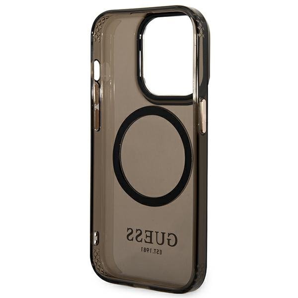 Guess GUHMP14XHTCMK iPhone 14 Pro Max6,7&quot; czarny/black hard case Gold Outline Translucent MagSafe