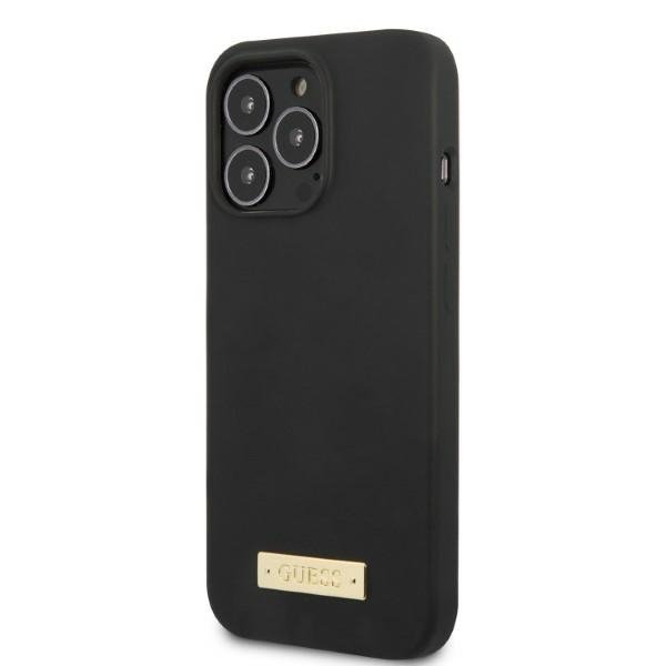 Guess GUHMP13XSPLK iPhone 13 Pro Max 6,7&quot; czarny/black hard case Silicone Logo Plate MagSafe