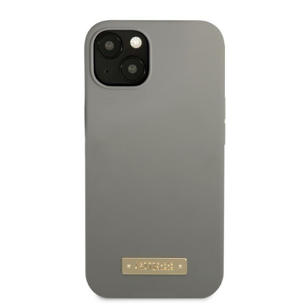 Guess GUHMP13SSPLG iPhone 13 mini 5,4&quot; szary/grey hard case Silicone Logo Plate MagSafe