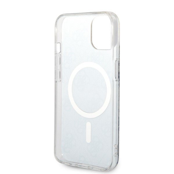 Zestaw Guess GUBPP14SH4EACSB Case+ Charger iPhone 14 / 15 / 13 6,1&quot; niebieski/blue hard case 4G Print MagSafe