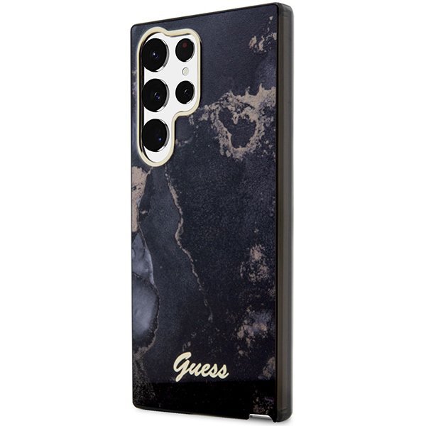Guess GUHCS23LHTMRSK S23 Ultra S918 czarny/black hardcase Golden Marble Collection