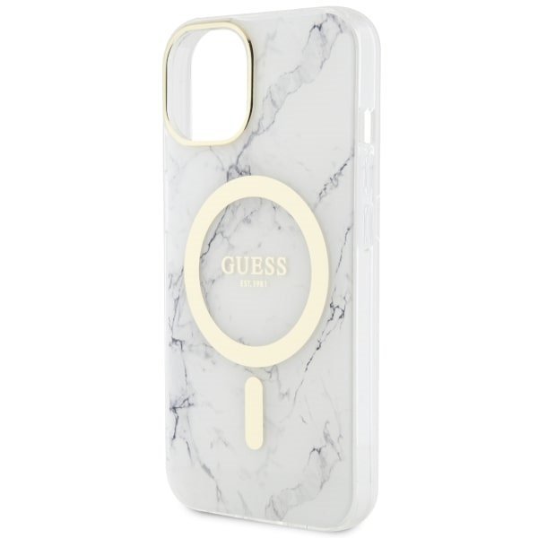 Guess GUHMP14SPCUMAH iPhone 14 / 15 / 13 6.1&quot; biały/white hardcase Marble MagSafe
