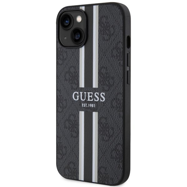 Guess GUHMP14SP4RPSK iPhone 14 / 15 / 13 6.1&quot; czarny/black hardcase 4G Printed Stripes MagSafe