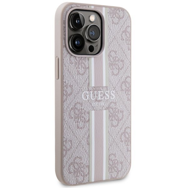Guess GUHMP13LP4RPSP iPhone 13 Pro / 13 6,1&quot; różowy/pink hardcase 4G Printed Stripes MagSafe