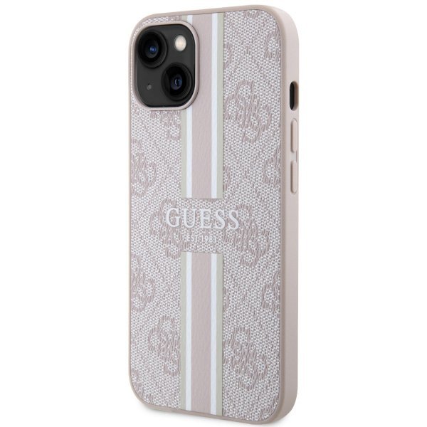 Guess GUHMP14MP4RPSP iPhone 14 Plus / 15 Plus 6.7&quot; różowy/pink hardcase 4G Printed Stripes MagSafe
