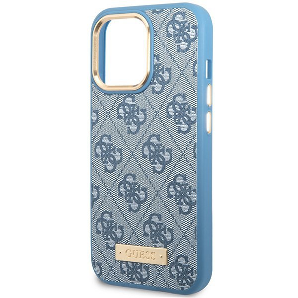 Guess GUHMP14XU4GPRB iPhone 14 Pro Max 6,7&quot; niebieski/blue hard case 4G Logo Plate MagSafe